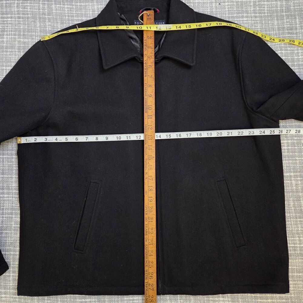 Tommy Hilfiger Classic Bomber Jacket Wool Blend Black Quilted Lining Men's XL - Picture 5 of 15
